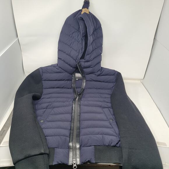 Mackage Down Puffer Jacket Mens 38 Medium Leather Trim Coat - Picture 10 of 11